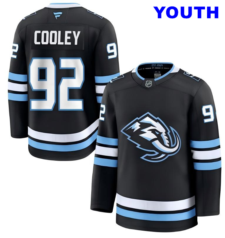 Youth Utah Mammoth #92 Logan Cooley Fanatics Home Navy Blue Premium Jersey