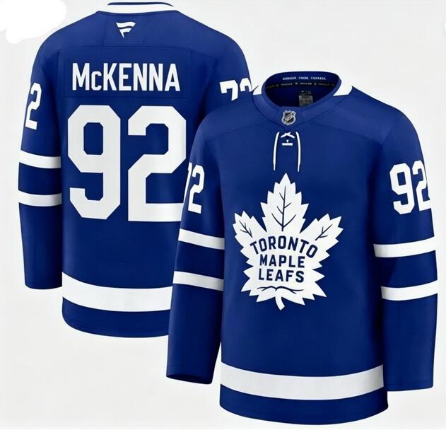 Men's Gavin McKENNA Toronto Maple Leafs #92 Fanatics Home Blue Stitched Hockey Jersey