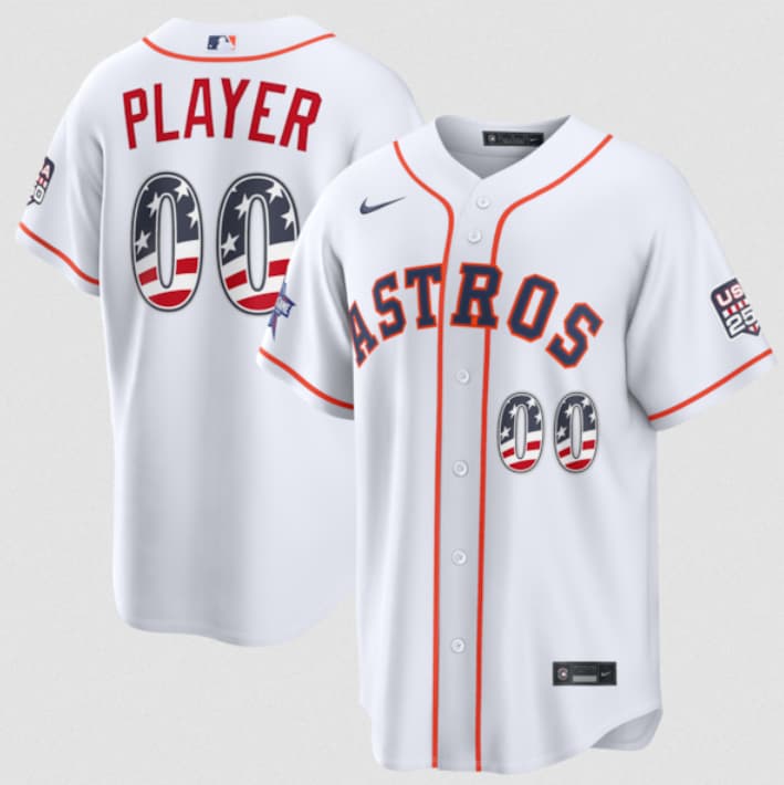 Houston Astros Active Player Custom White 2026 All-Star Edition Stars & Stripes & USA 250 Fourth of July Home Stadium Stitched Baseball Jersey