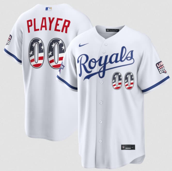 Kansas City Royals Active Player Custom White 2026 All-Star Edition Stars & Stripes & USA 250 Fourth of July Home Stadium Stitched Baseball Jersey