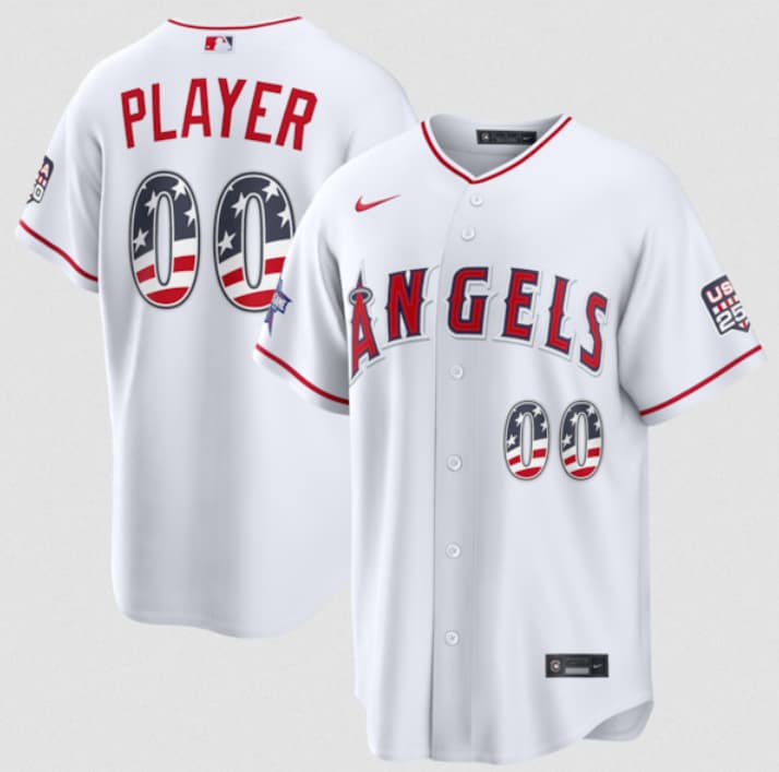 Los Angeles Angels Active Player Custom White 2026 All-Star Edition Stars & Stripes & USA 250 Fourth of July Home Stadium Stitched Baseball Jersey