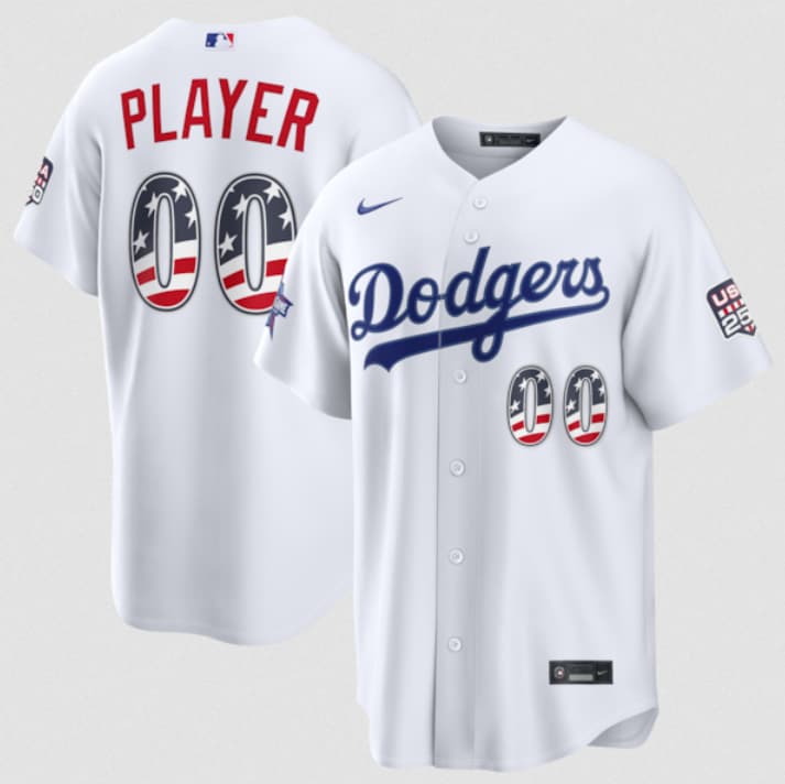 Los Angeles Dodgers Active Player Custom White 2026 All-Star Edition Stars & Stripes & USA 250 Fourth of July Home Stadium Stitched Baseball Jersey
