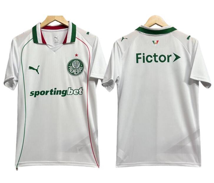 Men's 2026-27 Palmeiras Aweay White AAA Soccer Jersey Shirt