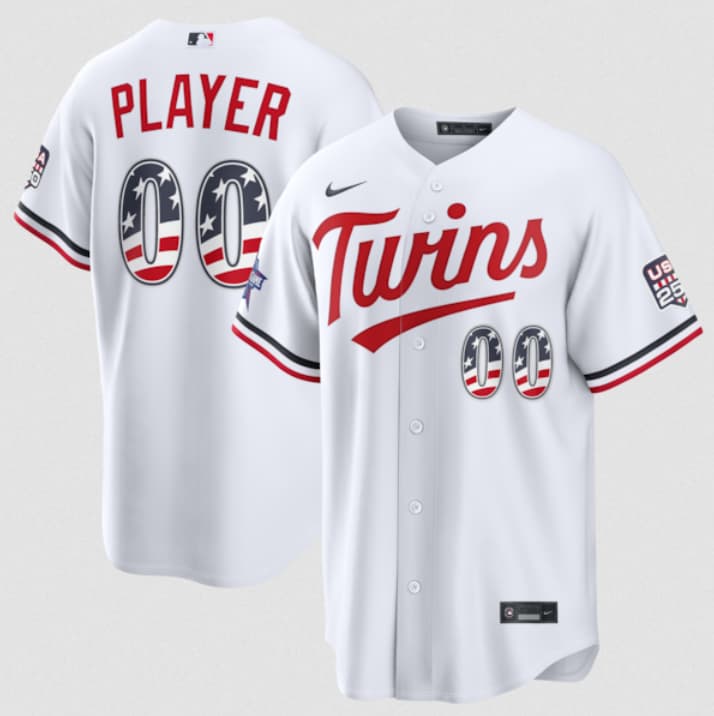 Minnesota Twins Active Player Custom White 2026 All-Star Edition Stars & Stripes & USA 250 Fourth of July Home Stadium Stitched Baseball Jersey