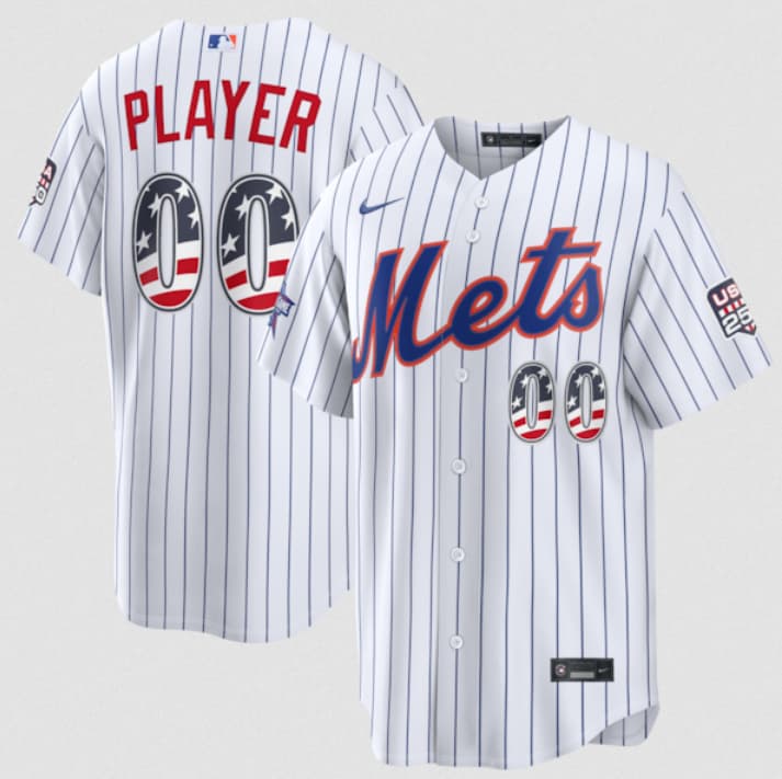 New York Mets Active Player Custom White 2026 All-Star Edition Stars & Stripes & USA 250 Fourth of July Home Stadium Stitched Baseball Jersey
