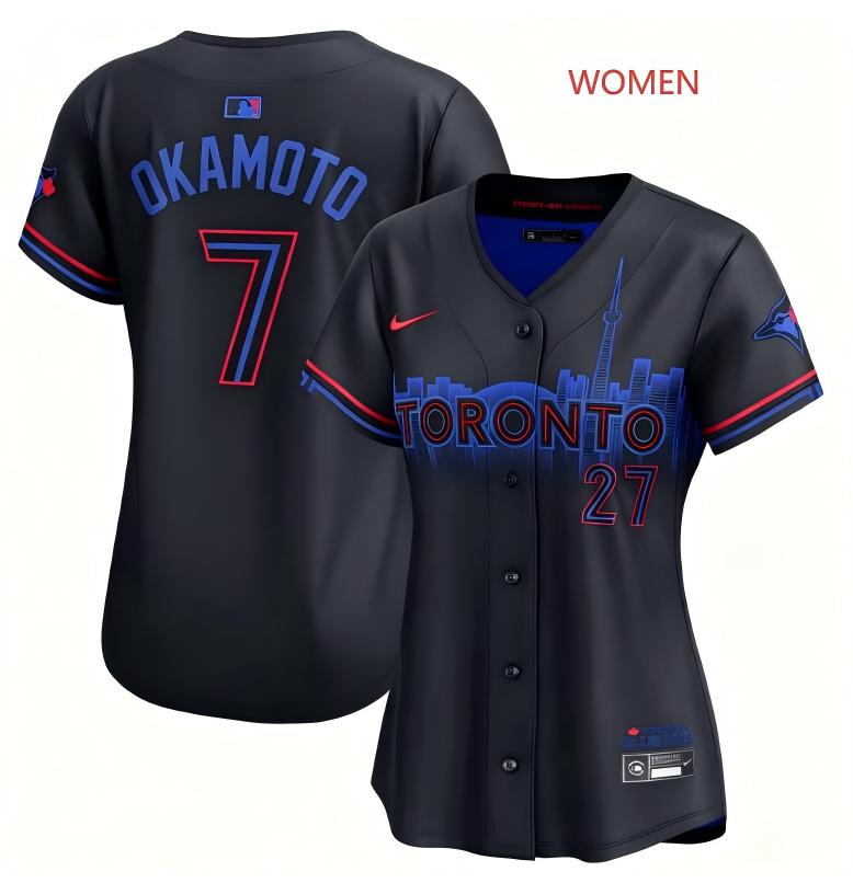 Women Toronto Blue Jays #7 Kazuma Okamoto City Connect Limited Nike Stitched Jersey