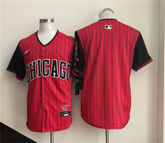 Men's Chicago White Sox Blank Red Black 2025 City Connect Limited Stitched Baseball Jersey