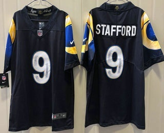 Men's Los Angeles Rams #9 Matthew Stafford Limited Navy Rivalries Vapor Jersey