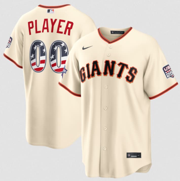 San Francisco Giants ACTIVE PLAYER Custom Cream 2026 All-Star Edition Stars & Stripes & USA 250 Fourth of July Home Stadium Stitched Baseball Jersey
