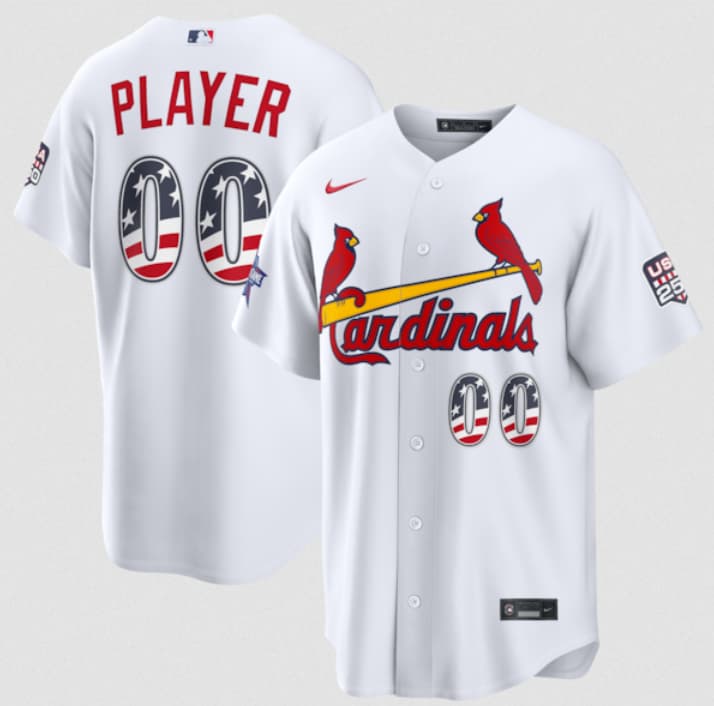 St. Louis Cardinals Active Player Custom White 2026 All-Star Edition Stars & Stripes & USA 250 Fourth of July Home Stadium Stitched Baseball Jersey