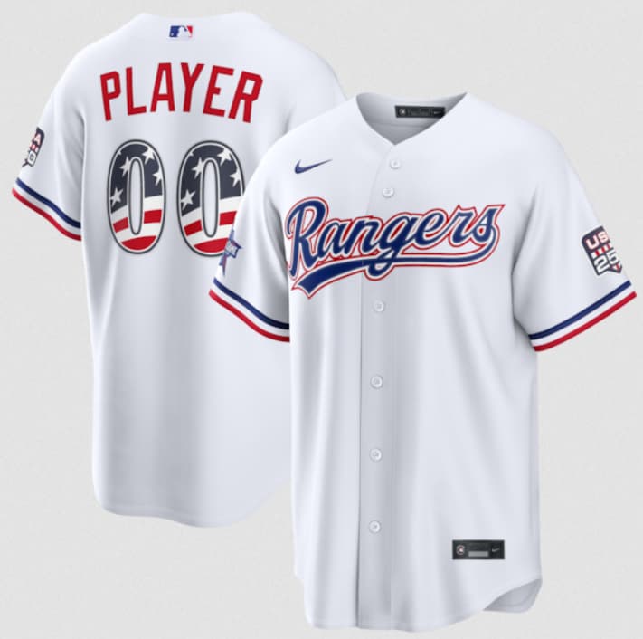 Texas Rangers Active Player Custom White 2026 All-Star Edition Stars & Stripes & USA 250 Fourth of July Home Stadium Stitched Baseball Jersey