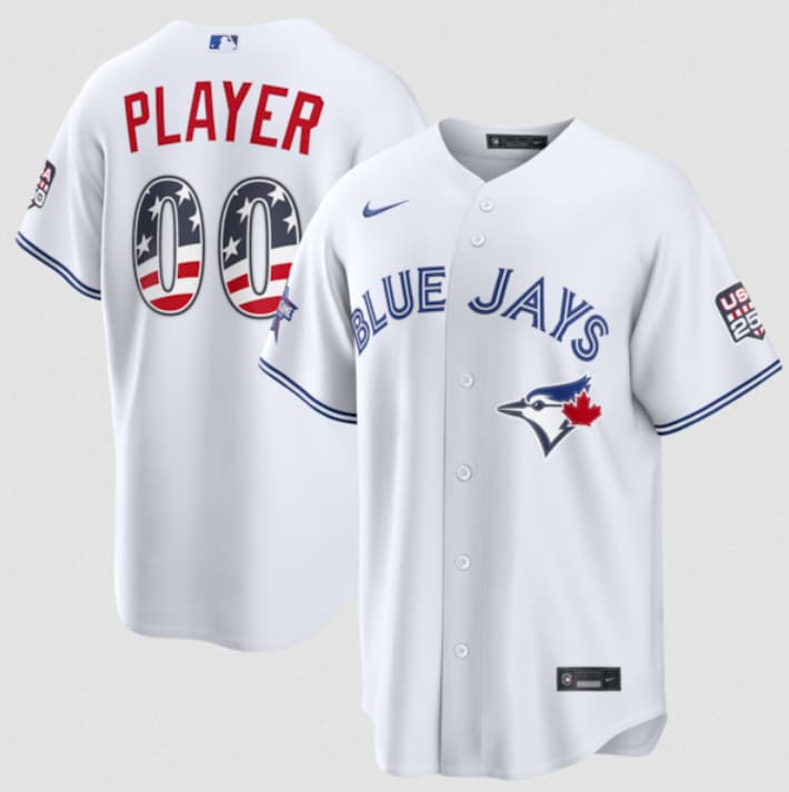 Toronto Blue Jays Active Player Custom White 2026 All-Star Edition Stars & Stripes & USA 250 Fourth of July Home Stadium Stitched Baseball Jersey