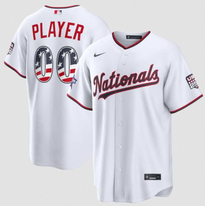 Washington Nationals Active Player Custom White 2026 All-Star Edition Stars & Stripes & USA 250 Fourth of July Home Stadium Stitched Baseball Jersey