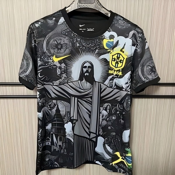 Men's Brazil Jesus Black Edition 2024-25 Soccer Jersey