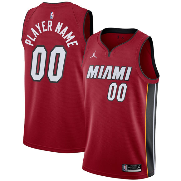 Men's Miami Heat Active Player Custom Red Statement Edition Swingman Stitched Basketball Jersey