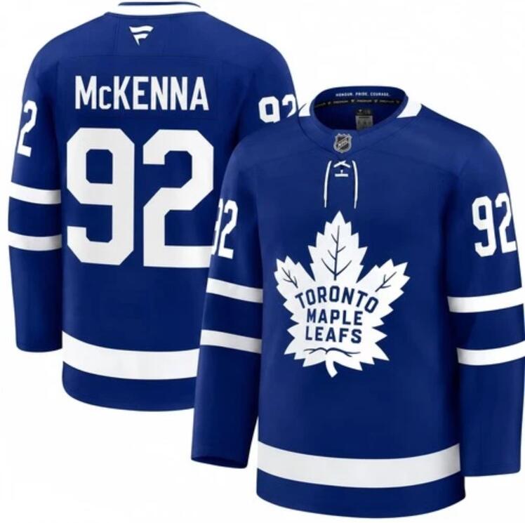 Men's Gavin McKENNA Toronto Maple Leafs #92 Fanatics Home Blue Stitched Hockey Jersey