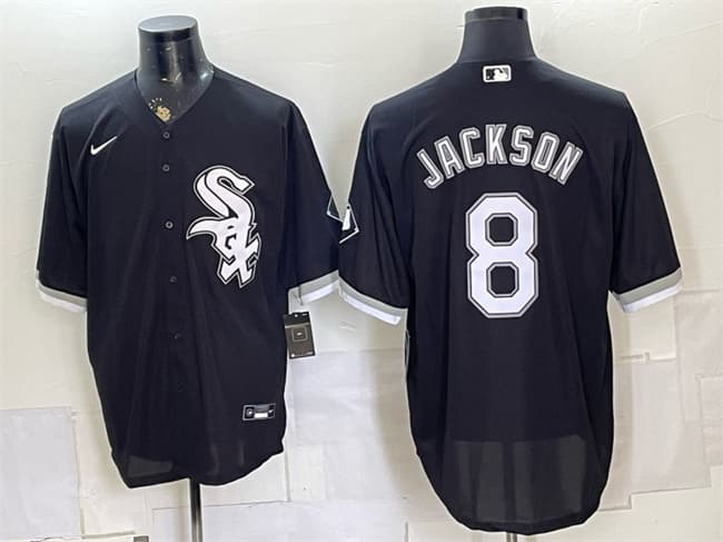 Men's Chicago White Sox #8 Bo Jackson Black Stitched Baseball Jersey