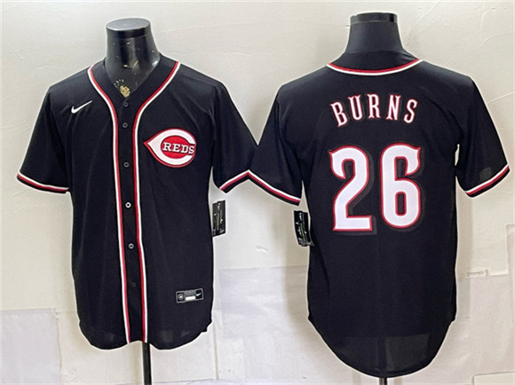 Men's Cincinnati Reds #26 Chase Burns 2026 Fashion Replica Black Out Stitched Baseball Jersey