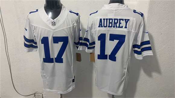Men's Dallas Cowboys #17 Brandon Aubrey White 2026 F.U.S.E Vapor Untouchable Limited Stitched Football Jersey