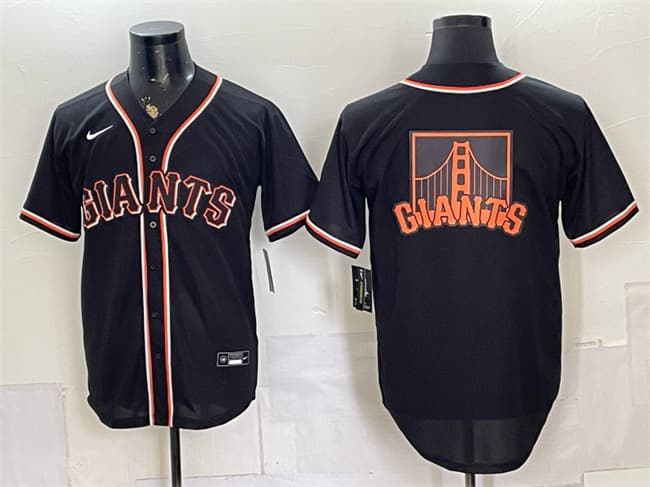 Men's San Francisco Giants Team Big Logo 2026 Fashion Replica Black Out Stitched Baseball Jersey