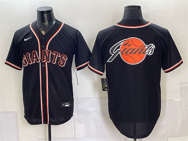 Mens San Francisco Giants Team Big Logo 2026 Fashion Replica Black Out Stitched Baseball Jersey