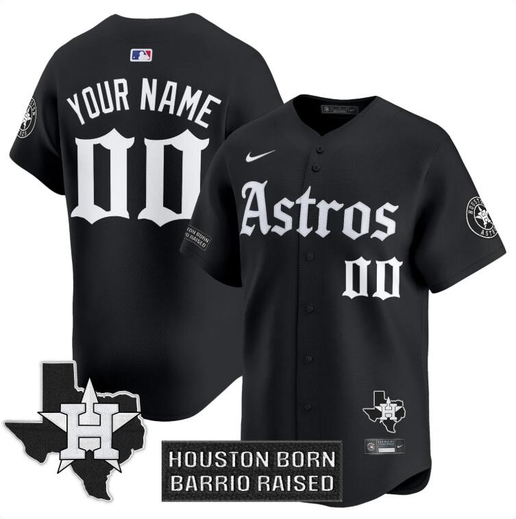 Custom Houston Astros 'Gothic Edition' Vapor Premier Limited All Stitched Jersey