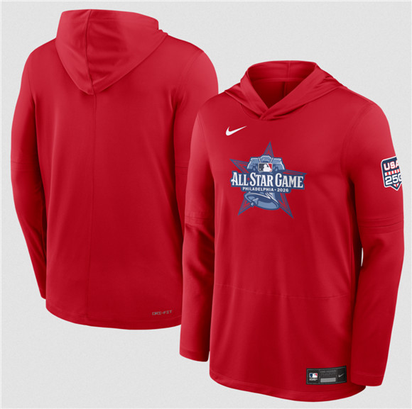 Men's 2026 All-Star Game Red Collection Dri-FIT Long Sleeve Hooded T-Shirt