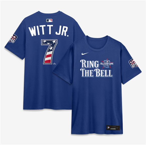Men's American League #7 Bobby Witt Jr. Blue 2026 All-Star Game Name & Number T-Shirt