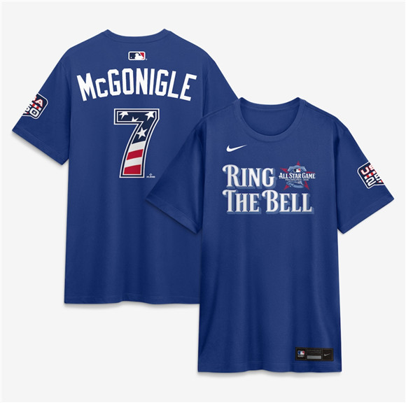 Men's American League #7 Kevin McGonigle Blue 2026 All-Star Game Name & Number T-Shirt