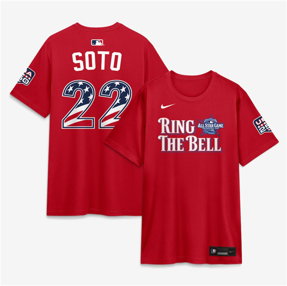 Men's National League #22 Juan Soto Red 2026 All-Star Game Name & Number T-Shirt