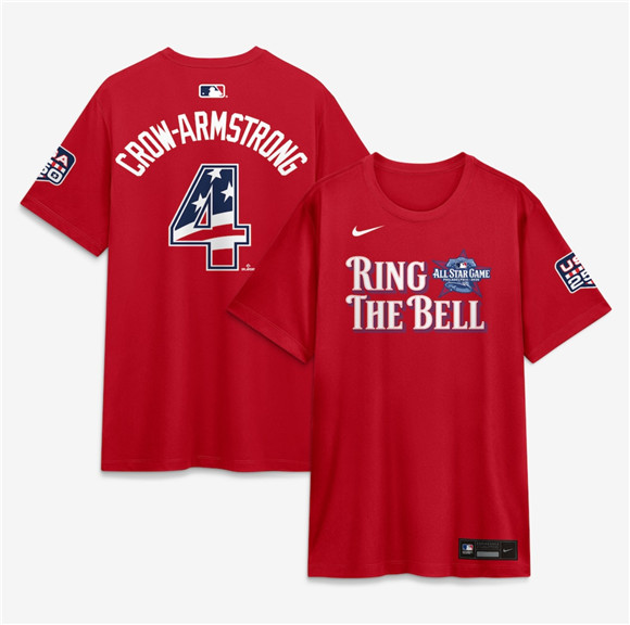 Men's National League #4 Pete Crow-Armstrong Red 2026 All-Star Game Name & Number T-Shirt
