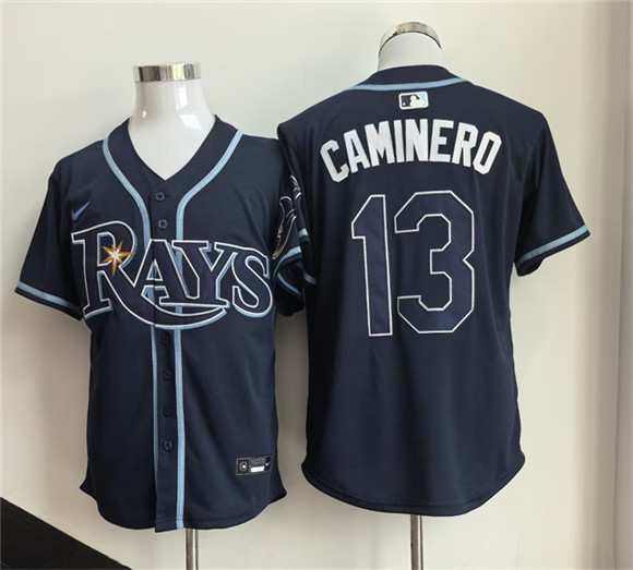 Men's Tampa Bay Rays #13 Junior Caminero Navy 2026 Limited Stitched Baseball Jersey
