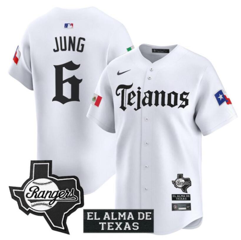 Men's Texas Rangers Josh Jung #6 Mexico Tejano Barrio Limited Stitched White Jersey