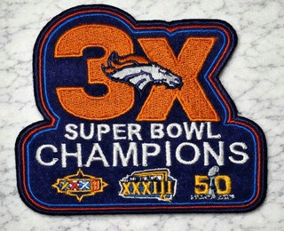 Denver Broncos 3X Super Bowl champions Patch