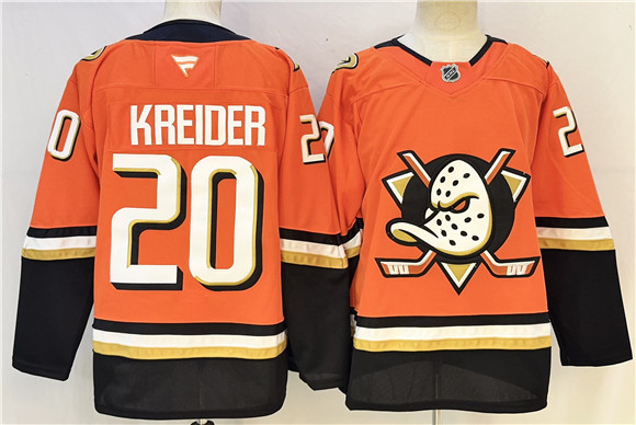 Men's Anaheim Ducks #20 Chris Kreider Orange 2026 Home Stitched Hockey Jersey
