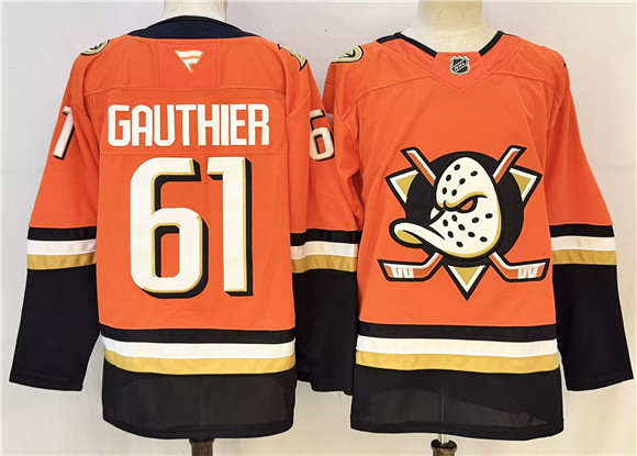 Men's Anaheim Ducks #61 Cutter Gauthier Orange 2026 Home Stitched Hockey Jersey