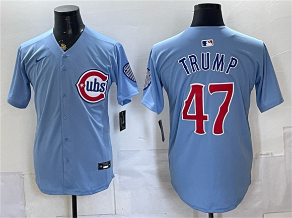 Men's Chicago Cubs #47 Trump Blue 2026 2nd Alternate Limited Stitched Baseball Jersey
