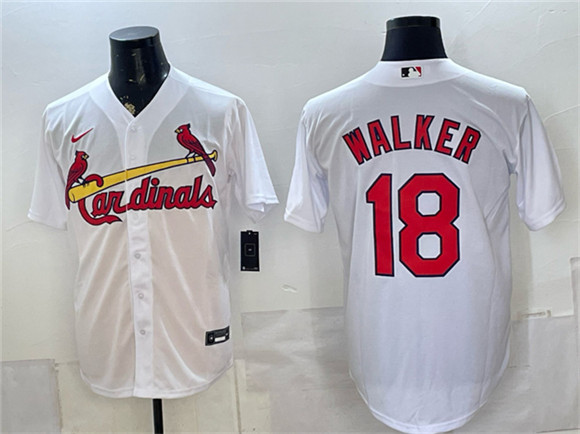 Men's St. Louis Cardinals #18 Jordan Walker White Home Stitched Baseball Jersey