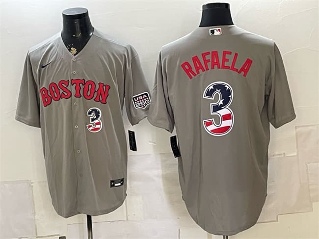 Men's Boston Red Sox #3 Ceddanne Rafaela Gray 2026 USA 250 Fourth of July Home Stitched Baseball Jersey