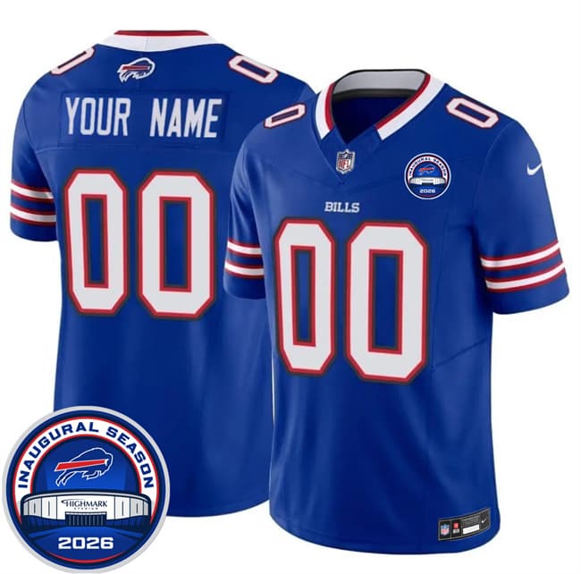 Buffalo Bills Active Player Custom Blue F.U.S.E. 2026 Inaugural Season at Highmark Stadium Football Stitched Jersey