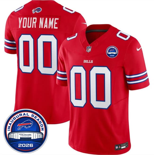 Buffalo Bills Active Player Custom Red F.U.S.E. 2026 Inaugural Season at Highmark Stadium Football Stitched Jersey