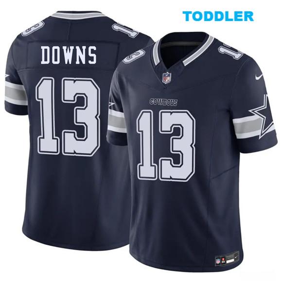 Toddler Dallas Cowboys #13 Caleb Downs Navy Vapor Untouchable Limited Stitched Football Jersey