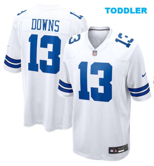 Toddler Dallas Cowboys #13 Caleb Downs White  Vapor Untouchable Limited Stitched Football Jersey
