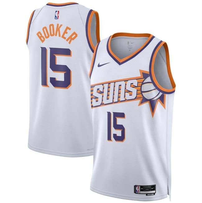 Men's Phoenix Suns #15 Devin Booker White 2026 Association Edition Stitched Basketball Jersey