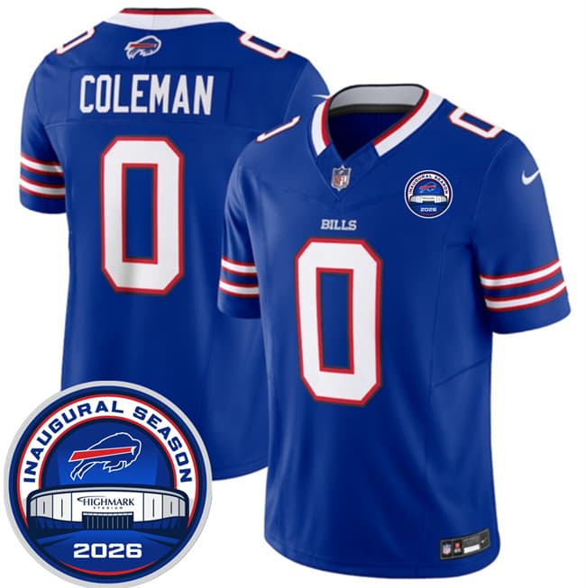 Men's Buffalo Bills #0 Keon Coleman Blue F.U.S.E. 2026 Inaugural Season at Highmark Stadium Football Stitched Jersey
