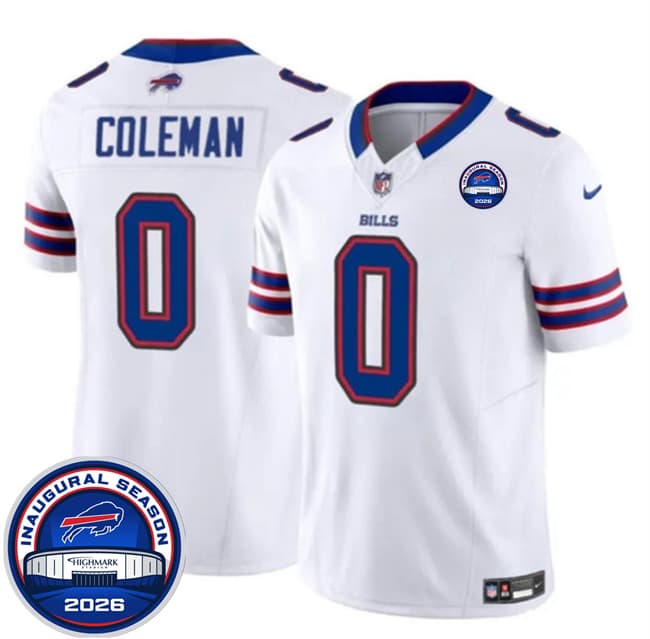 Men's Buffalo Bills #0 Keon Coleman White F.U.S.E. 2026 Inaugural Season at Highmark Stadium Football Stitched Jersey