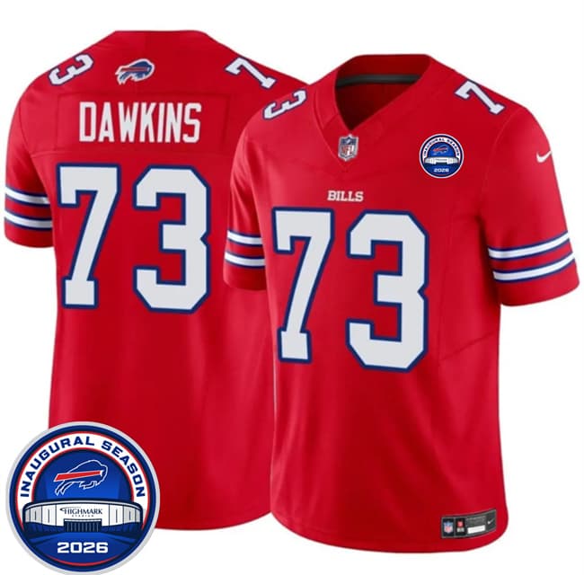 Men's Buffalo Bills #73 Dion Dawkins Red F.U.S.E. 2026 Inaugural Season at Highmark Stadium Football Stitched Jersey