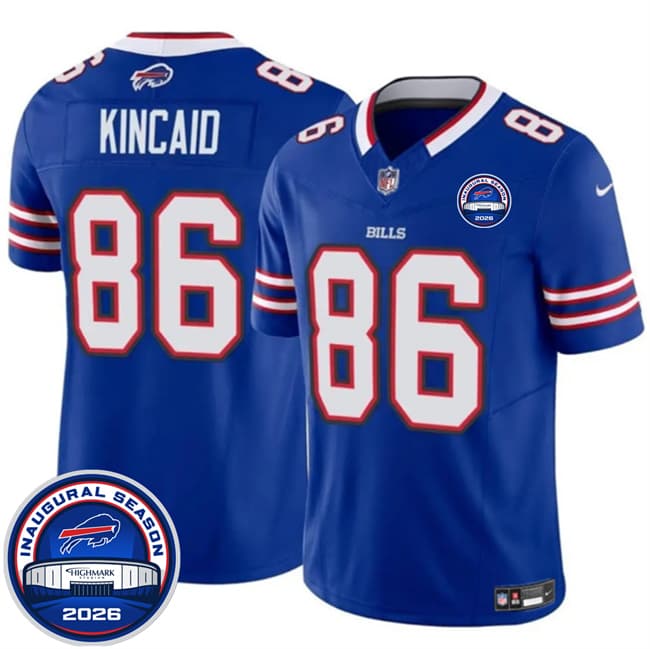 Men's Buffalo Bills #86 Dalton Kincaid Blue F.U.S.E. 2026 Inaugural Season at Highmark Stadium Football Stitched Jersey