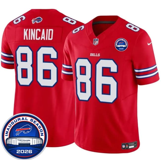 Men's Buffalo Bills #86 Dalton Kincaid Red F.U.S.E. 2026 Inaugural Season at Highmark Stadium Football Stitched Jersey