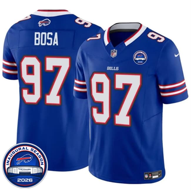Men's Buffalo Bills #97 Joey Bosa Blue F.U.S.E. 2026 Inaugural Season at Highmark Stadium Football Stitched Jersey